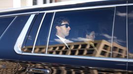 Mark Zuckerberg, chief executive of Meta, departs the E. Barrett Prettyman U.S. Courthouse in Washington, on Tuesday evening, April 15, 2025.