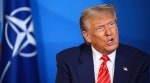US President Donald Trump speaks during a meeting with NATO Secretary General Mark Rutte as he arrives for the Summit in The Hague, Netherlands, on Wednesday. (Photo: AP)