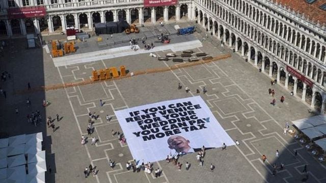 Jeff Bezos, Lauren Sánchez, Venice, Venice wedding, backlash, Jeff Bezos wedding, Jeff Bezos protest, Jeff Bezos pay taxes, Jeff Bezos amazon, italy protest, Jeff Bezos venice protest