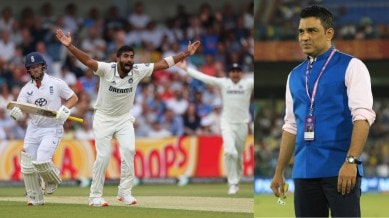 L-R: India's pacer Jasprit Bumrah in action during the first Test vs England and Sanjay Manjrekar. (AP & BCCI)