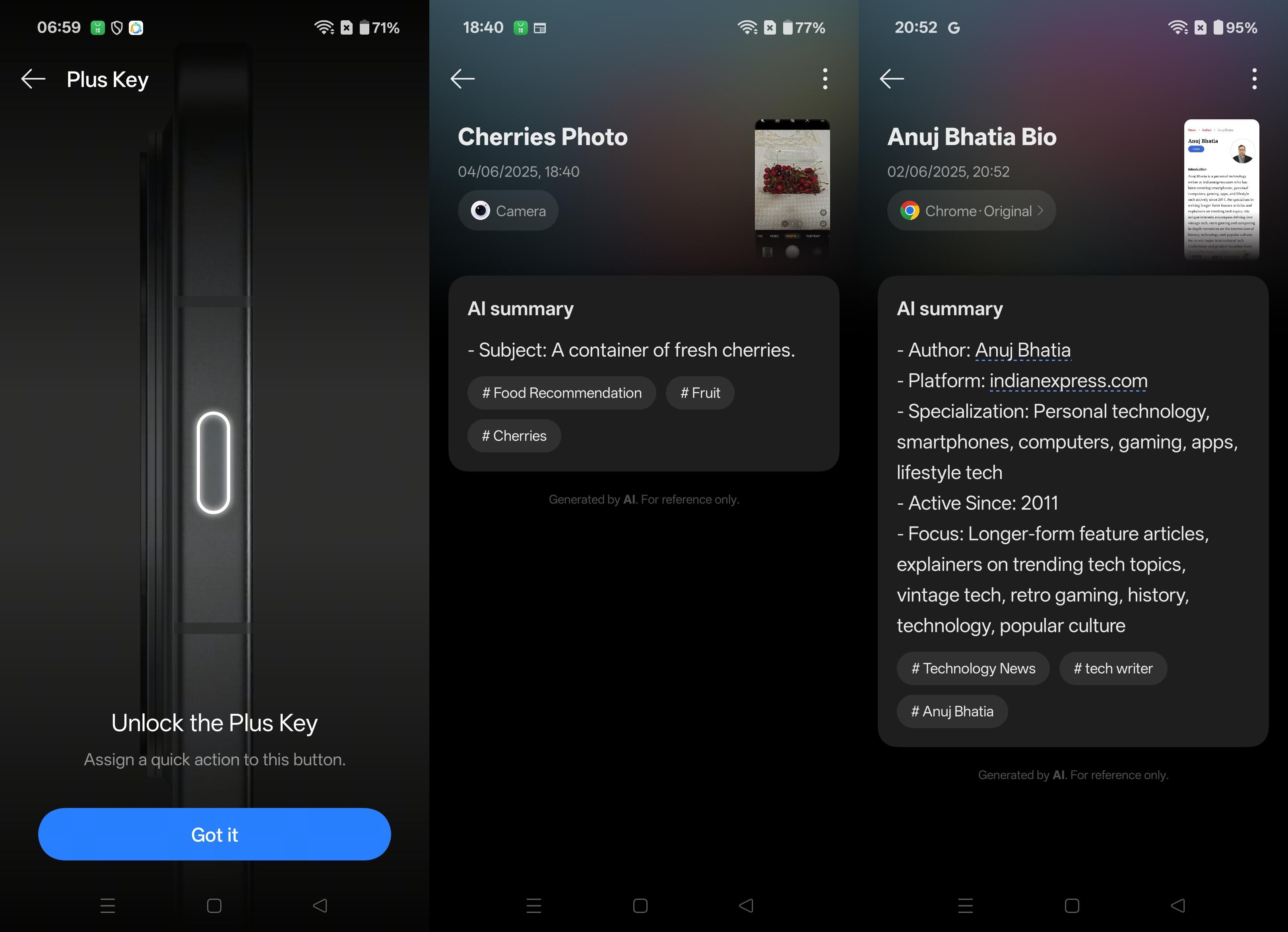 Tap the dedicated button on the left side of the device, and let the AI analyse the photo you have taken.