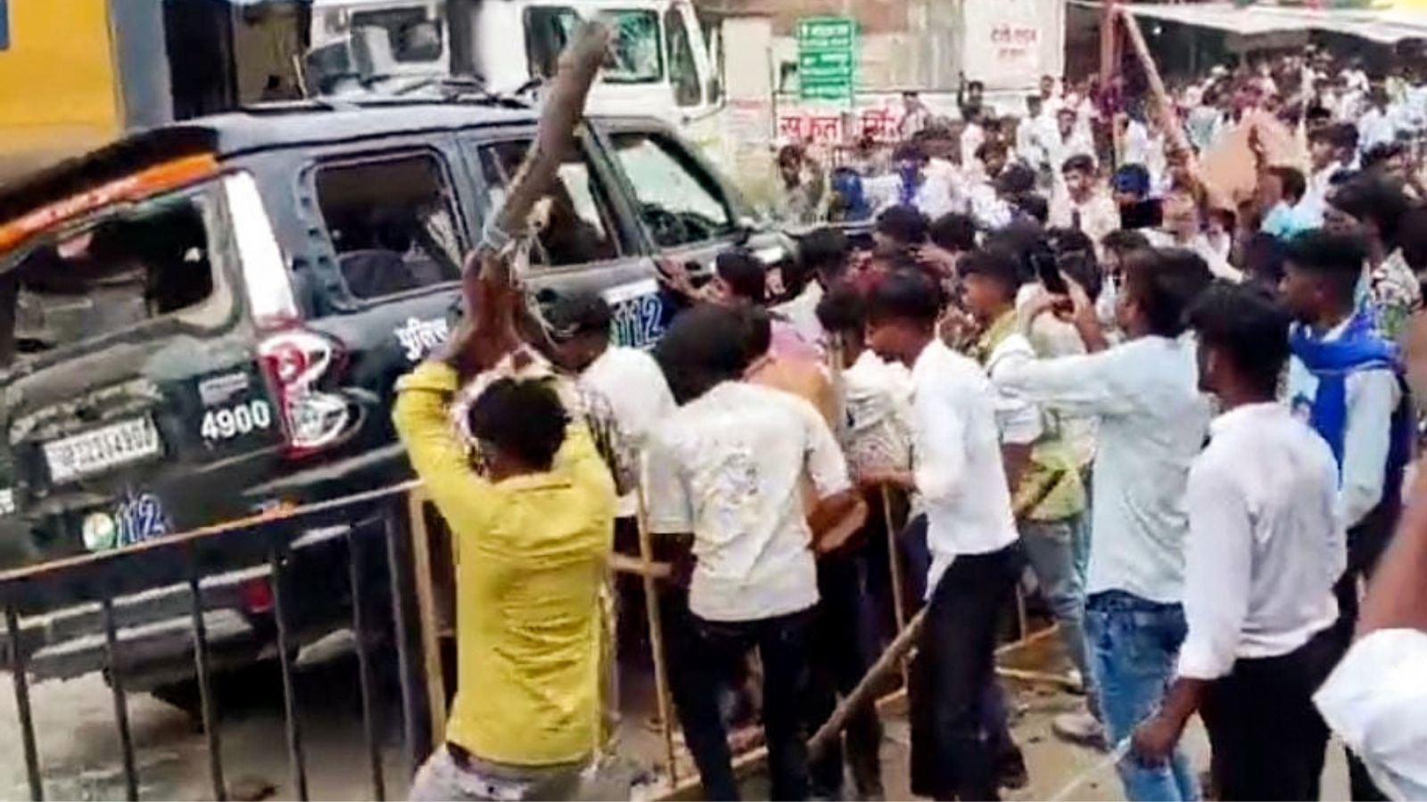 Mob vandalises police vehicles after Bhim Army chief ‘detained’ in Prayagraj