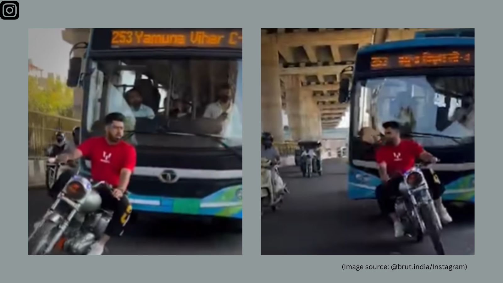 Biker performs dangerous stunts in front of DTC bus; booked after viral video sparks outrage