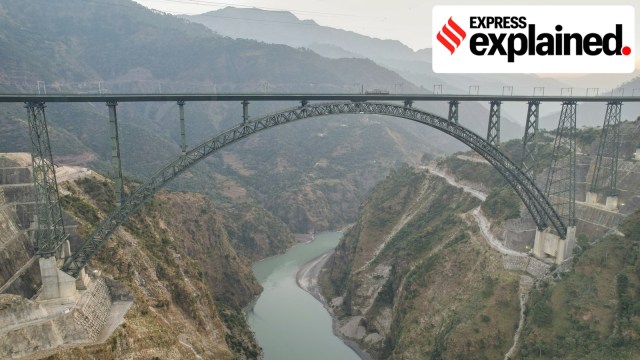 Chenab railway bridge, world's highest rail bridge, Jammu and Kashmir railway project, Vande Bharat Srinagar Katra, Chenab bridge inauguration, PM Modi Chenab bridge, Vande Bharat trains Kashmir, Chenab bridge construction, Chenab bridge challenges, Konkan Railway Chenab bridge, Chenab bridge design, High-speed rail bridge, USBRL project, Narendra Modi inauguration, Indian Railways infrastructure, Chenab River bridge height, railway connectivity Kashmir, tallest railway arch bridge, Express Explained