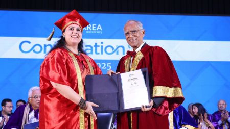 Krea University Convocation 2025, Krea graduation ceremony, Krea University MBA PhD graduates,