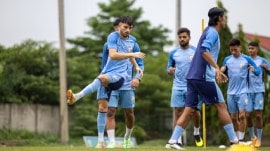 Suhail Ahmad Bhat during a training session in Pathum Thani, Thailand, where India will play a friendly match. (AIFF)