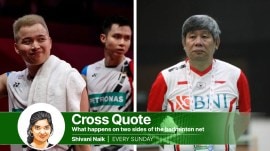 Indonesian badminton coaching great Herry (R) has put an end to the Aaron-Wooi iffiness and hesitation especially in crunch scenarios against the Chinese.