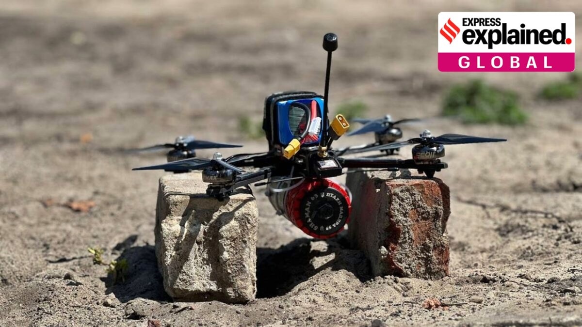 FPV drones Ukraine Russia attack: A Ukrainian FPV drone armed with explosives for military use.