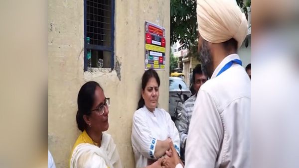 SAD candidate Ghumman greeting Mamta Ashu