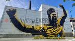 The Erling Haaland mural in Bryne by Pøbel. (Express Photo by Amit Kamath)