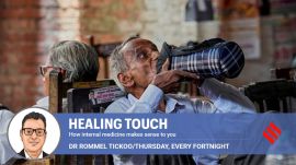 heat health An elderly man drinks water to beat the heat on a hot summer day in Prayagraj in the northern state of Uttar Pradesh,
