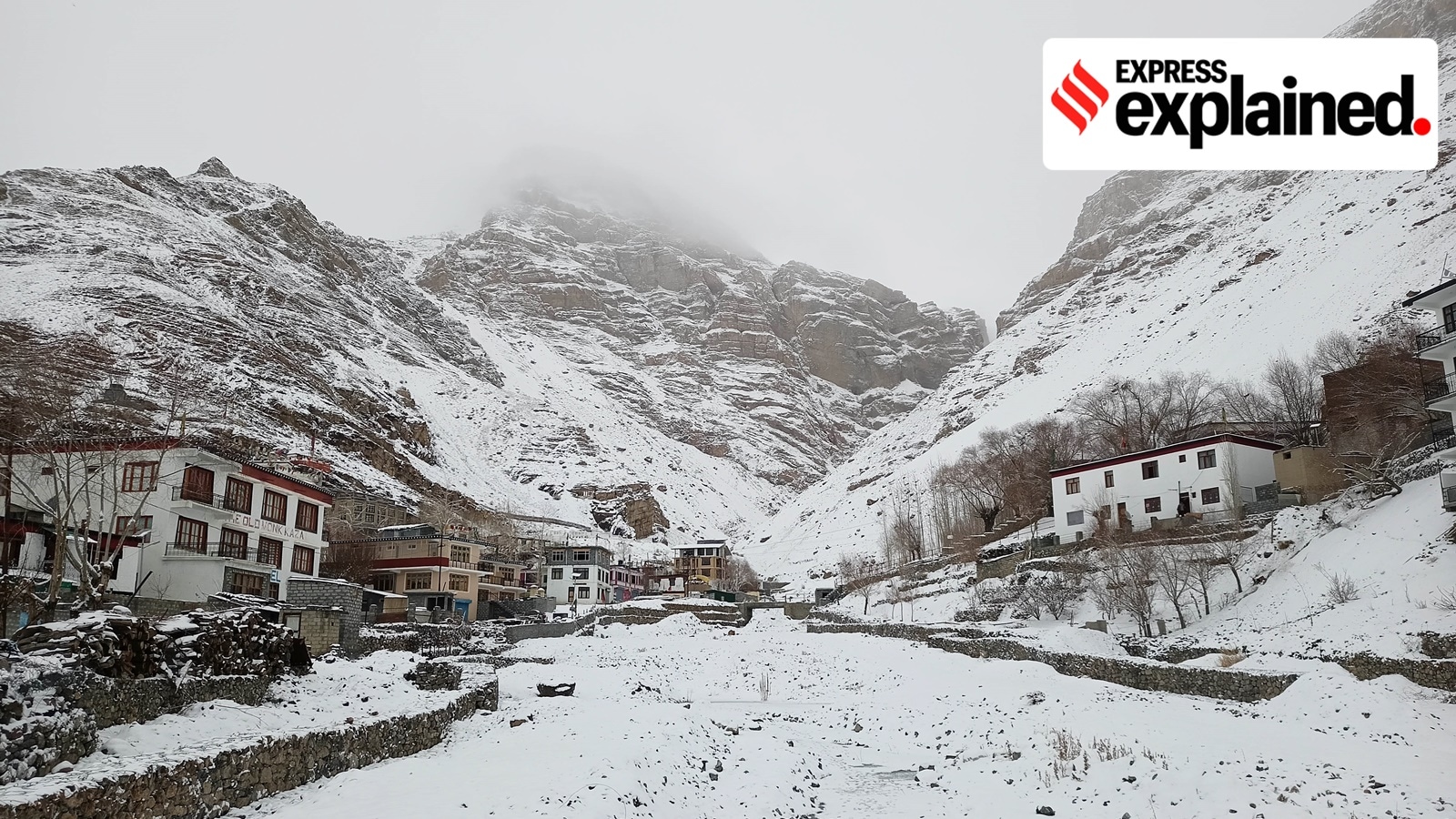 A view of the Kaza town in Lahaul-Spiti, Himachal Pradesh.