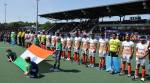 The India and Argentina players observed a minute's silence before the match. (Image Credit: Hockey India)