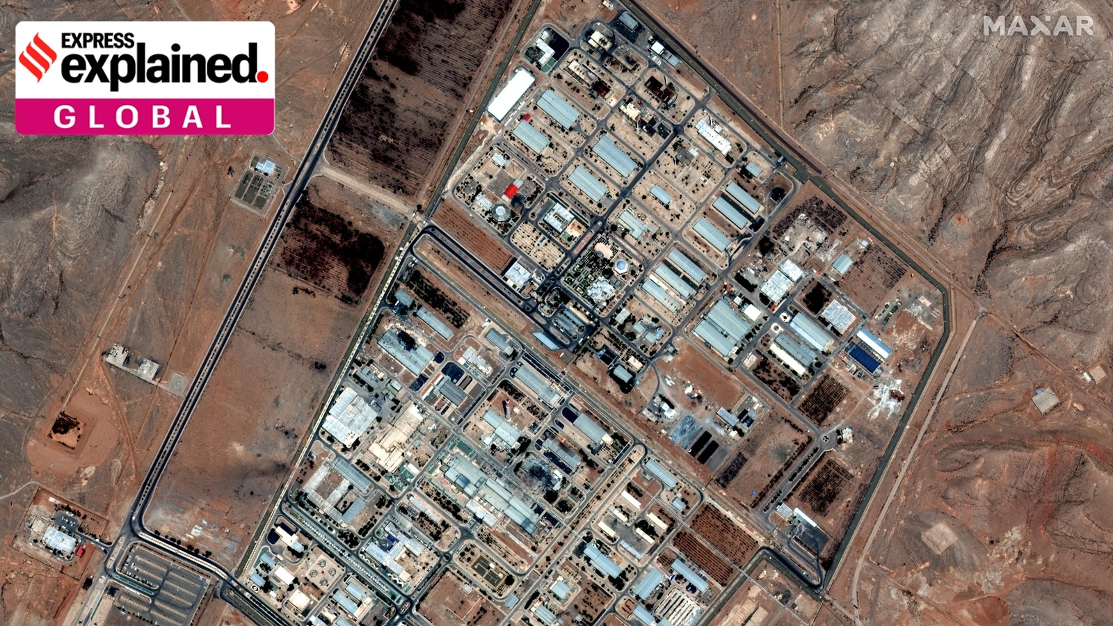 This satellite image provided by Maxar Technologies shows the Isfahan enrichment facility in Iran after being hit by Israeli airstrikes, on Saturday, June 14, 2025.