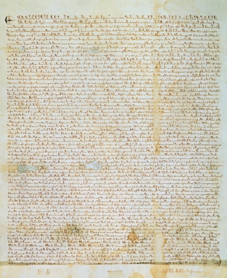 The 1297 version of Magna Carta, which is now available for public viewing in washington dc, us. 