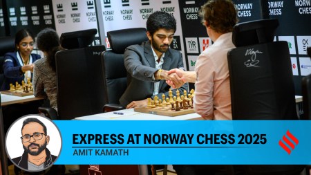 World Champion Gukesh Dommaraju taking on Magnus Carlsen at Norway Chess 2025 in Stavanger. (PHOTO: Michal Walusza via Norway Chess)