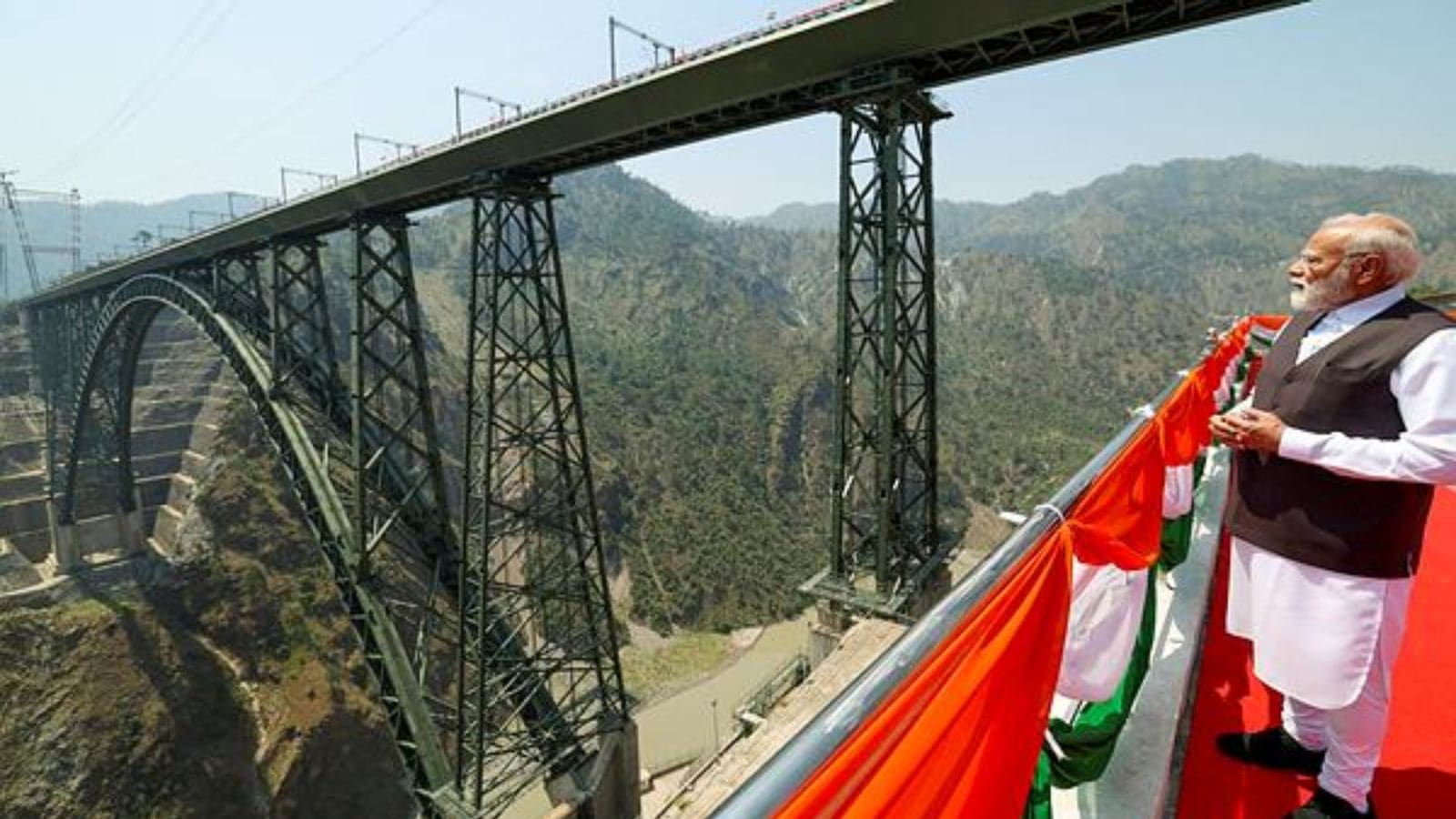 Prime Minister Narendra Modi inaugurated the Chenab rail bridge on Friday.