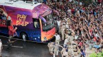 RCB Victory Parade LIVE Updates: RCB's team bus arriving at the Chinnaswamy Stadium (AP Photo)