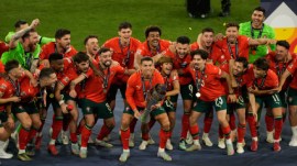 Cristiano Ronaldo admitted he played the Nations League final with an injury. (AP)