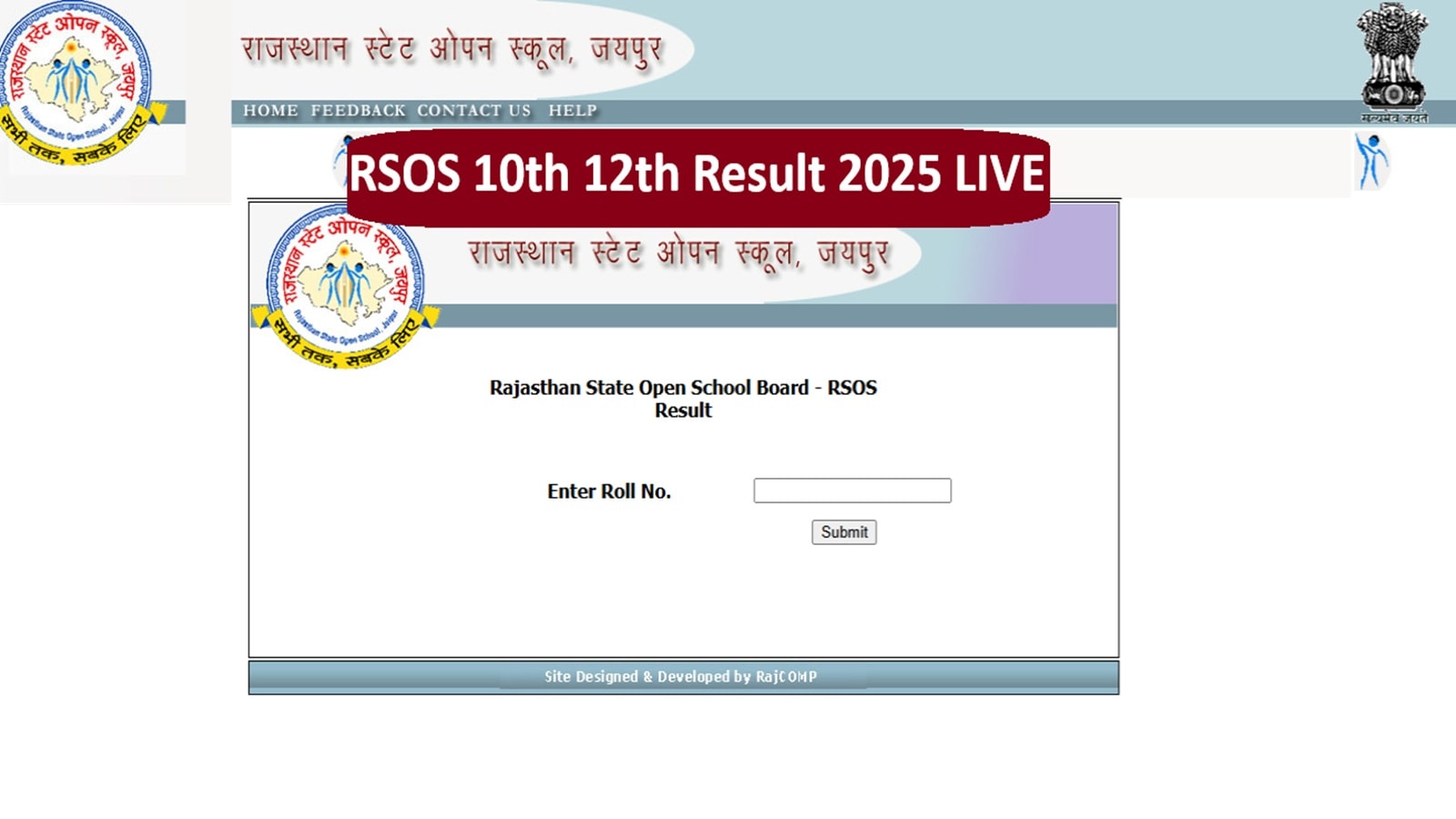 Rajasthan RSOS 10th, 12th Result 2025, rsos.rajasthan.gov.in LIVE: Results out; Girls ahead in Class 12th