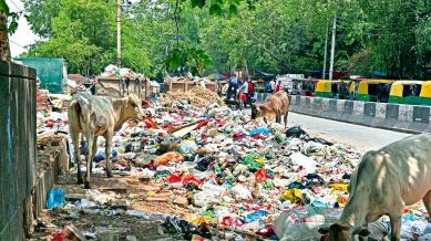 Delhi sanitation, Delhi sanitation solution, Garbage piles mounting, Shaheen Bagh, delhi news, India news, Indian express, current affairs