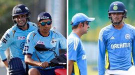 Speaking to Dinesh Karthik, Gill was asked how he has to adapt to the contrasting styles of both the coaches. (PTI/BCCI)