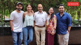Virat Kohli (left) photographed with his wife Anushka Sharma's family