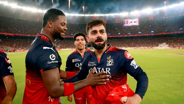 Virat Kohli struggled to contain his emotions in the seconds after RCB's victory was confirmed. (Sportzpics)