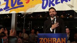 Democratic mayoral candidate Zohran Mamdani takes the stage at his primary election party, Wednesday, June 25, 2025, in New York.