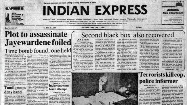 Sri Lankan government, Junius Jayewardene, US Arms Pakistan, CJI retires, Forty Years Ago, editorial, Indian express, opinion news, current affairs
