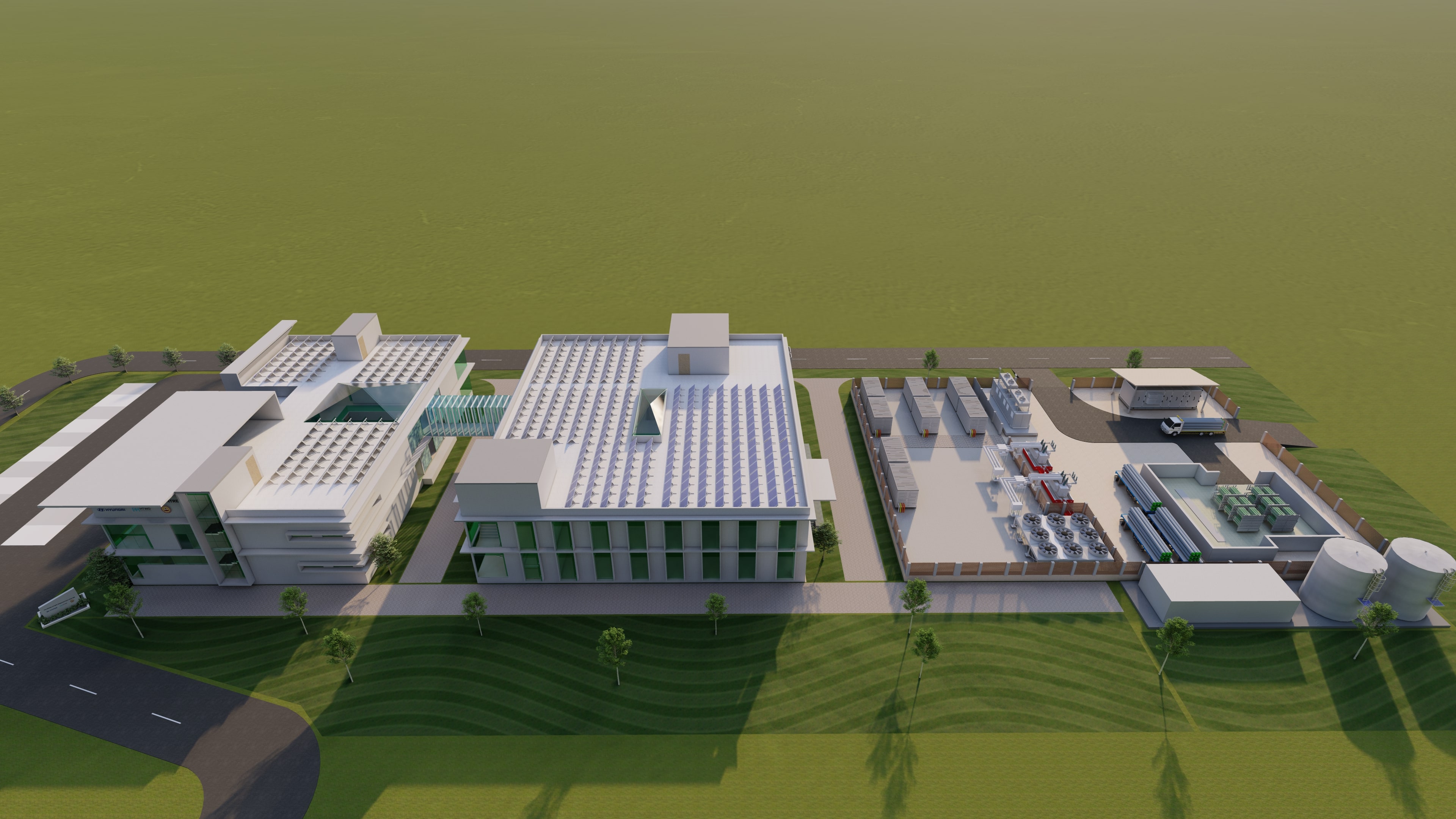 A rendering of Hyundai HTWO Innovation Centre Design coming up at Discovery, the Satellite Campus of IIT Madras in Thaiyur, near Chennai (Photo via IIT Madras)