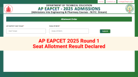 AP EAPCET 2025 Round 1 Seat Allotment Result Declared