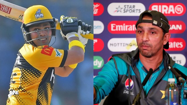 Former Pakistan cricketer Kamran Akmal and Pakistan's acting coach in Tests, Azhar Mahmood. (PSL/Reuters)