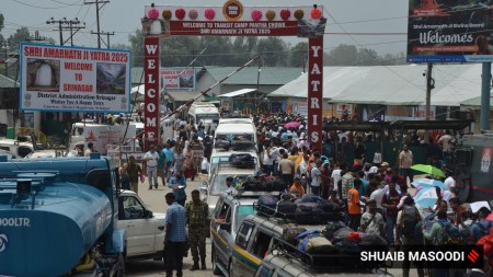 Amarnath Yatra pilgrims, jammu and kashmir, indian express