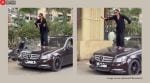 Aura Farming stunt on moving Mercedes