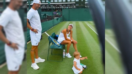 Belinda Bencic beat No. 7 Mirra Andreeva 7-6 (3), 7-6 (2) to reach her first Grand Slam semifinal since the 2019 US Open. (Instagram via Belinda Bencic)