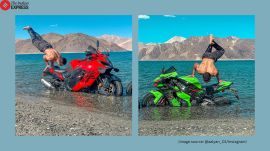 Bike stunt Leh Ladakh