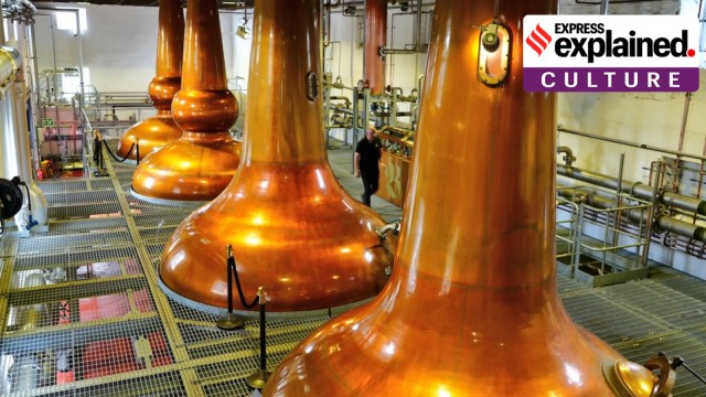 Stills of the Bladnoch Whisky Distillery in Scotland. (Wikimedia Commons)