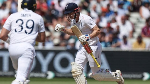  Hussain noted how Harry Brook uses the charge with aplomb. (AP)