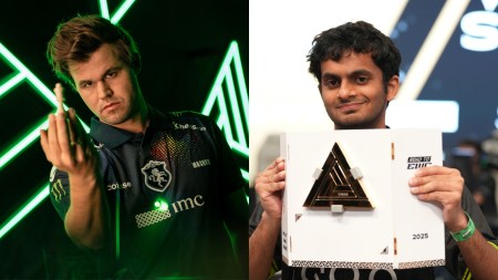 Magnus Carlsen of Team Liquid and Team S8UL's Nihal Sarin in action during Esports World Cup 2025. (Team Liquid/X & Special Arrangement)
