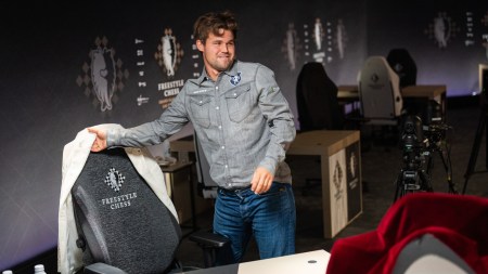 Magnus Carlsen finished third at Las Vegas Freestyle event. (Freestyle Chess/Lennart Ootes)