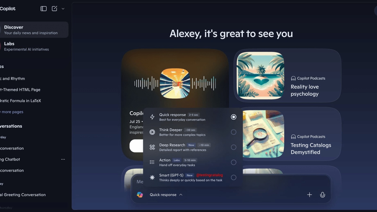 Copilot's new Smart mode is available for select users on both the app and website.