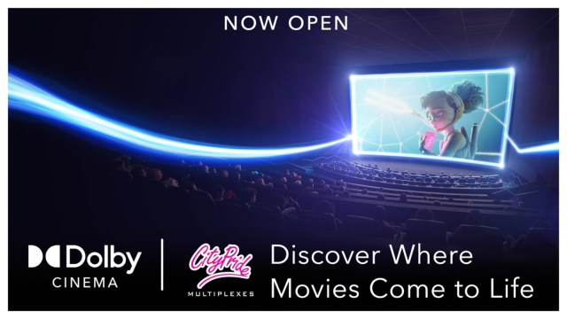 The theatre is equipped with Dolby Vision and Dolby Atmos and has a curved wall-to-wall-to-ceiling screen. (Image: Dolby Cinema)