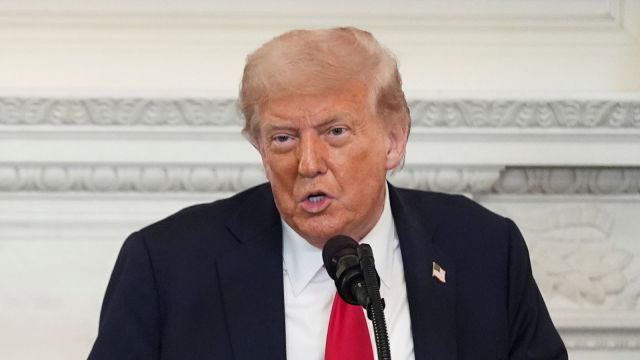 President Donald Trump speaks during the White House Faith Office luncheon in the State Dining Room, Monday, July 14, 2025, in Washington