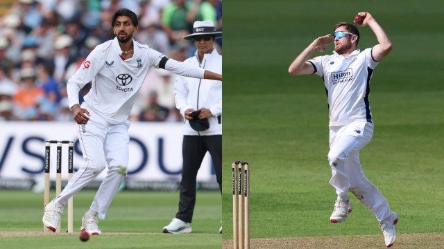  England spinners Shoaib Bashir and Liam Dawson. (AP/ECB)