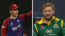 England Champions vs Pakistan Champions Live Streaming, WCL 2025: Eoin Morgan and Shahid Afridi will be in action in Edgbaston today. (Reuters/X)