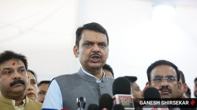 Maharashtra CM Devendra Fadnavis addresses the media before entering the Vidhan Bhavan for the Monsoon session, in Mumbai on Friday.