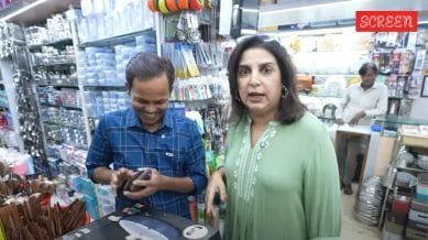 Farah Khan with her cook Dilip.