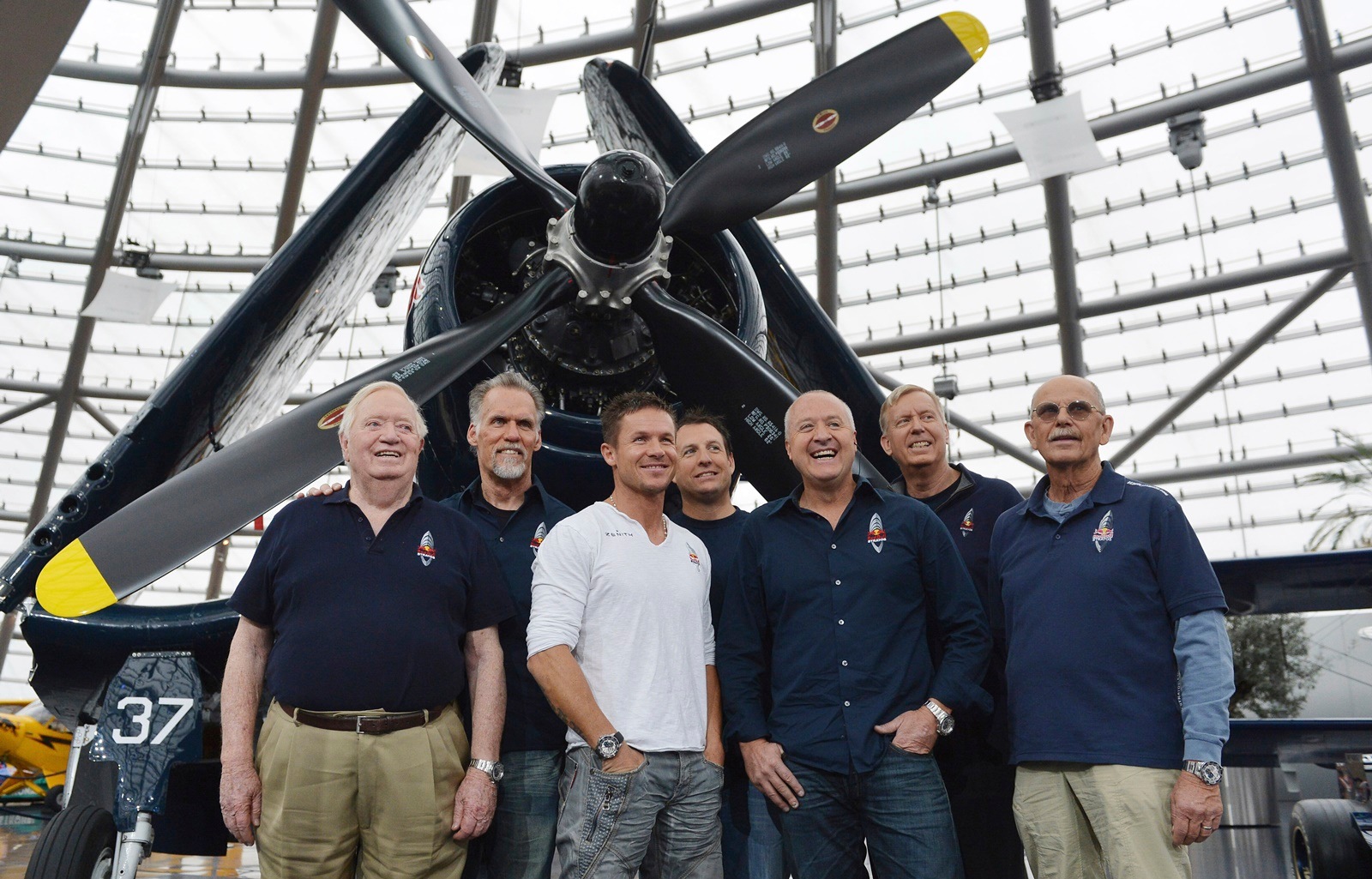 The Red Bull Stratos team from with Felix Baumgartner