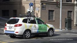 Google Street View car capture Argentine man naked